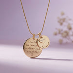 Personalized mother forever engraved disc necklace with heart charm, sentimental gift for mom by Belle Fever 