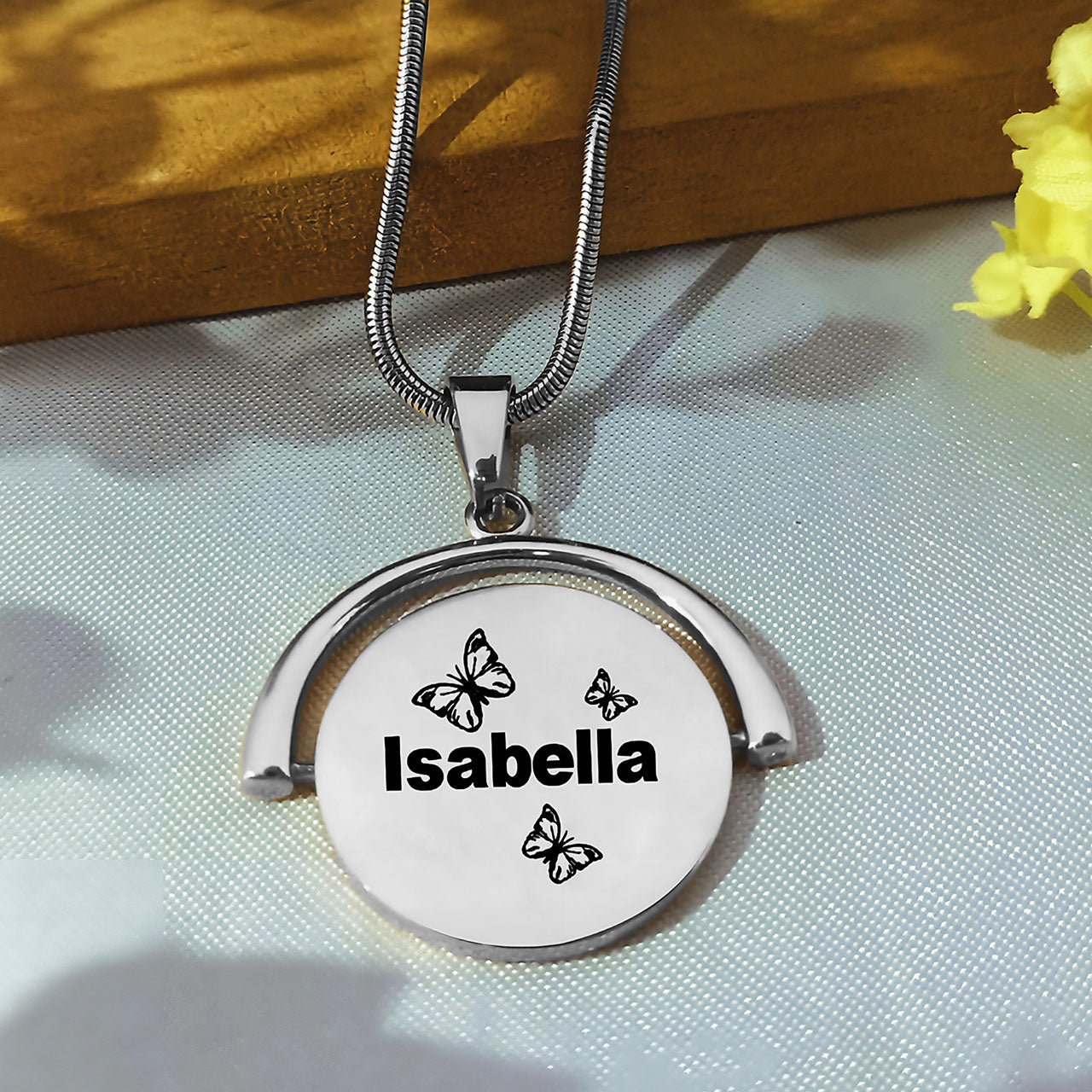 My Secret Spinning Name Necklace