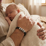 Personalised Black Leather Bracelet