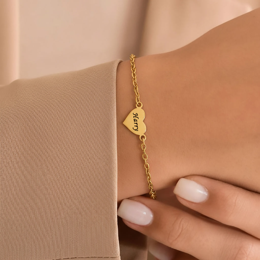 Precious Heart Name Bracelet - Bangles & Bracelets by Belle Fever Jewellery
