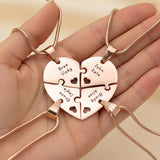 Quad Heart Puzzle - Four Personalised Necklaces