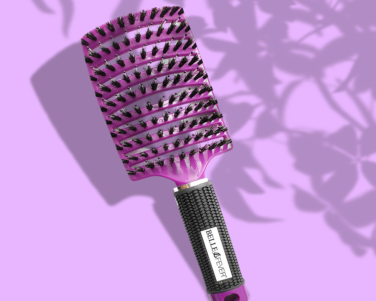 belle fever gentle detangling hairbrush with flexible bristles, lightweight smoothing brush for daily use