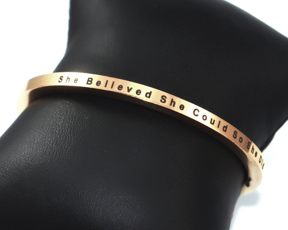 BUY ONE GET ONE She Believed She Could Personalised Bangle