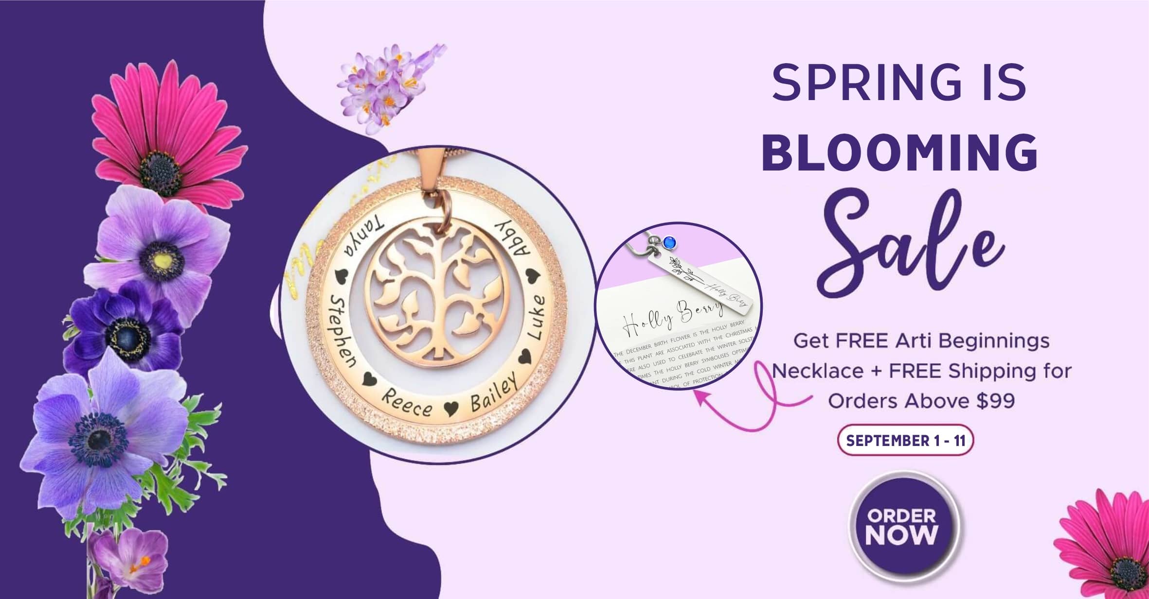Spring is Blooming Personalised Jewellery Sale by Belle Fever