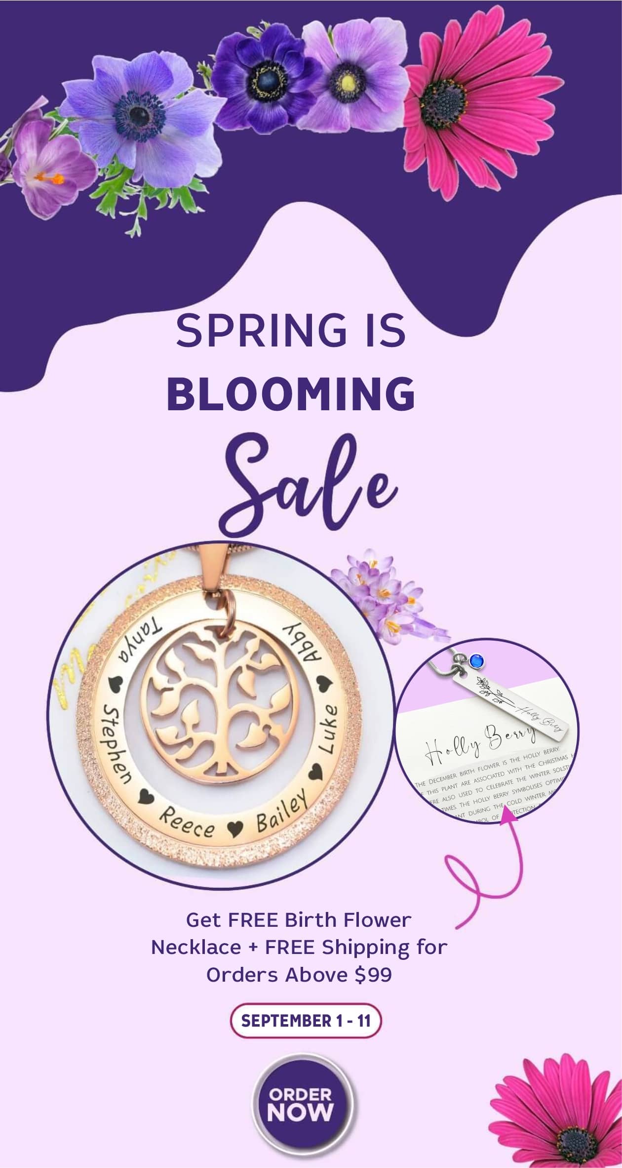 Spring is Blooming Personalised Jewellery Sale by Belle Fever