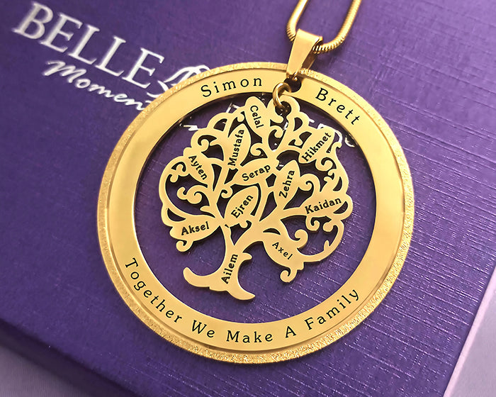 Tree of My Life Necklace with Sparkling Washer
