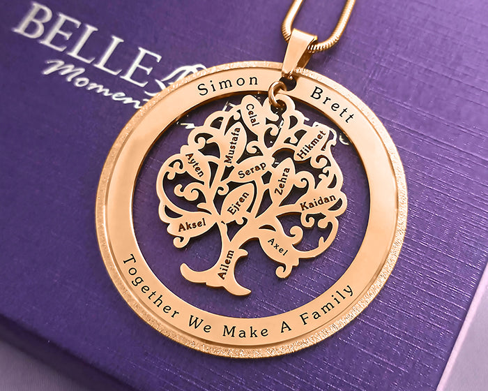 Tree of My Life Necklace with Sparkling Washer