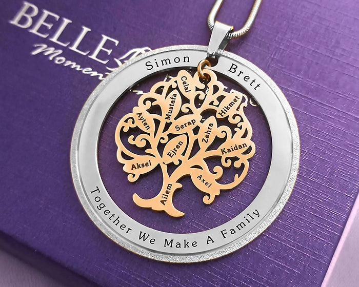 Tree of My Life Necklace with Sparkling Washer