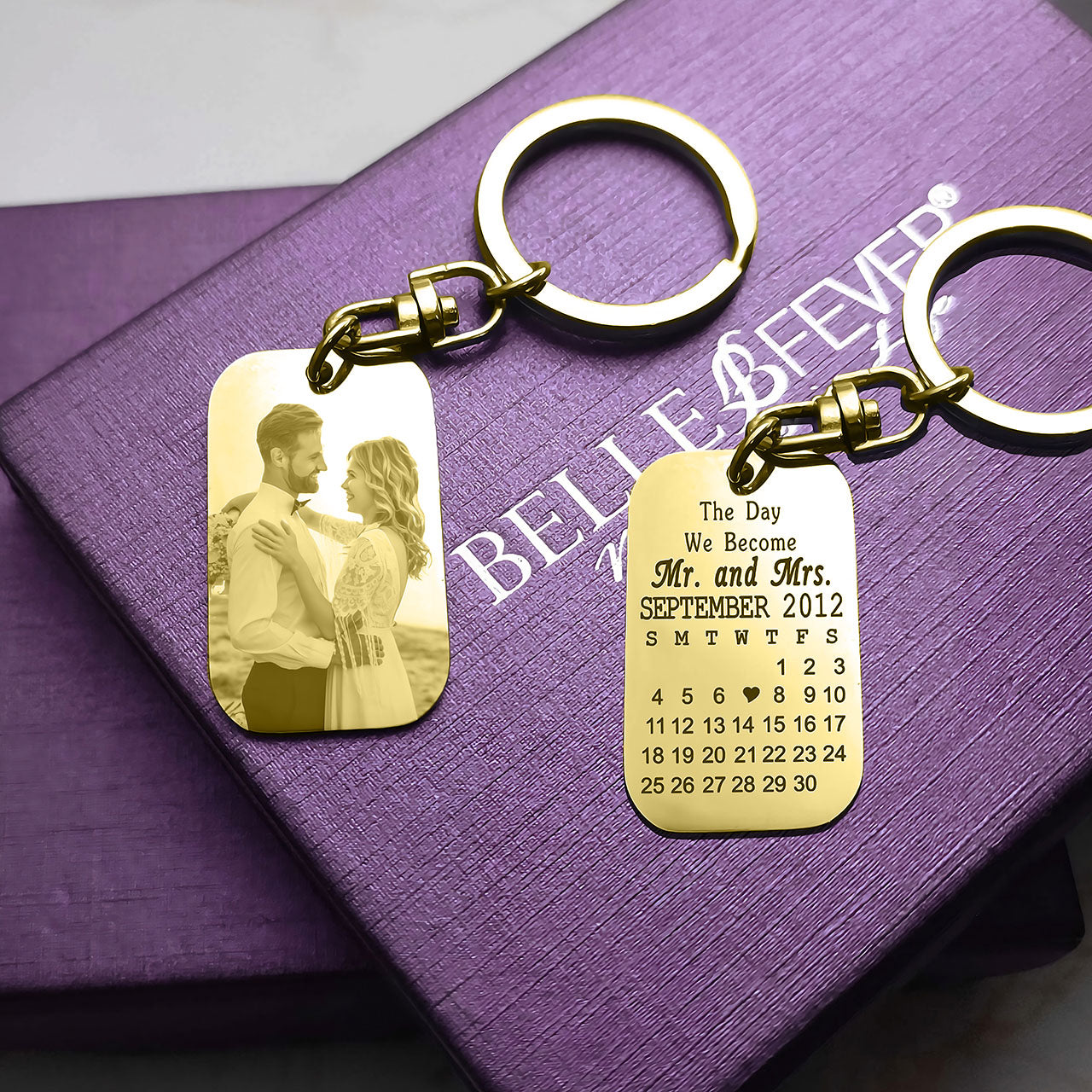 Wedding and Anniversary Tag Photo Keyring