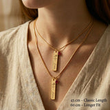 Chain length guide for birthflower necklace showing adjustable length options