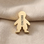 Personalized boy silhouette charm for Moments Bracelet with engraved name and meaningful family symbolism