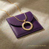 Circle of Trust Necklace personalized pendant displayed with gift wallet packaging perfect gift option
