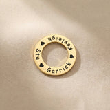 Personalized circular ring charm for Dream Locket bracelet with engraved text and timeless sentimental meaning