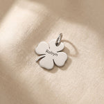 Silver four-leaf clover charm for keyring symbolizing luck, hope, and meaningful life blessings