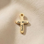 Gold cross charm for Dream Locket bracelet with polished finish and meaningful faith-inspired jewelry design