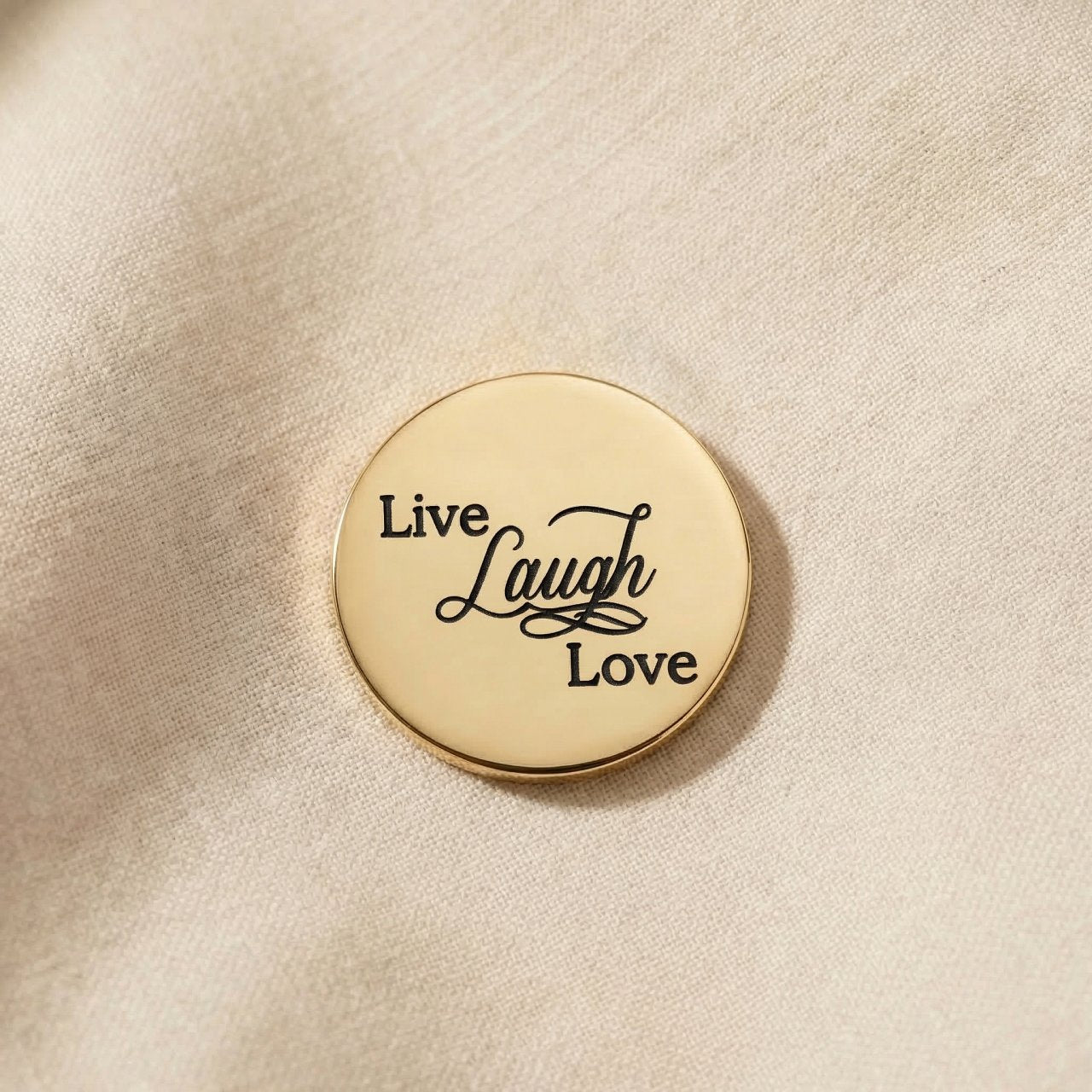 Gold heart message charm for Dream Locket bracelet with engraved words symbolizing love and remembrance