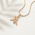 Belle Fever Dragonfly Necklace with Custom Engraved Names, delicate transformation and resilience jewellery gift.
