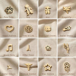 Dream locket charms collection with family figures, symbols, letters and decorative inserts