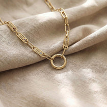 Gold Endless Ties Necklace, minimalist personalised jewellery hero image