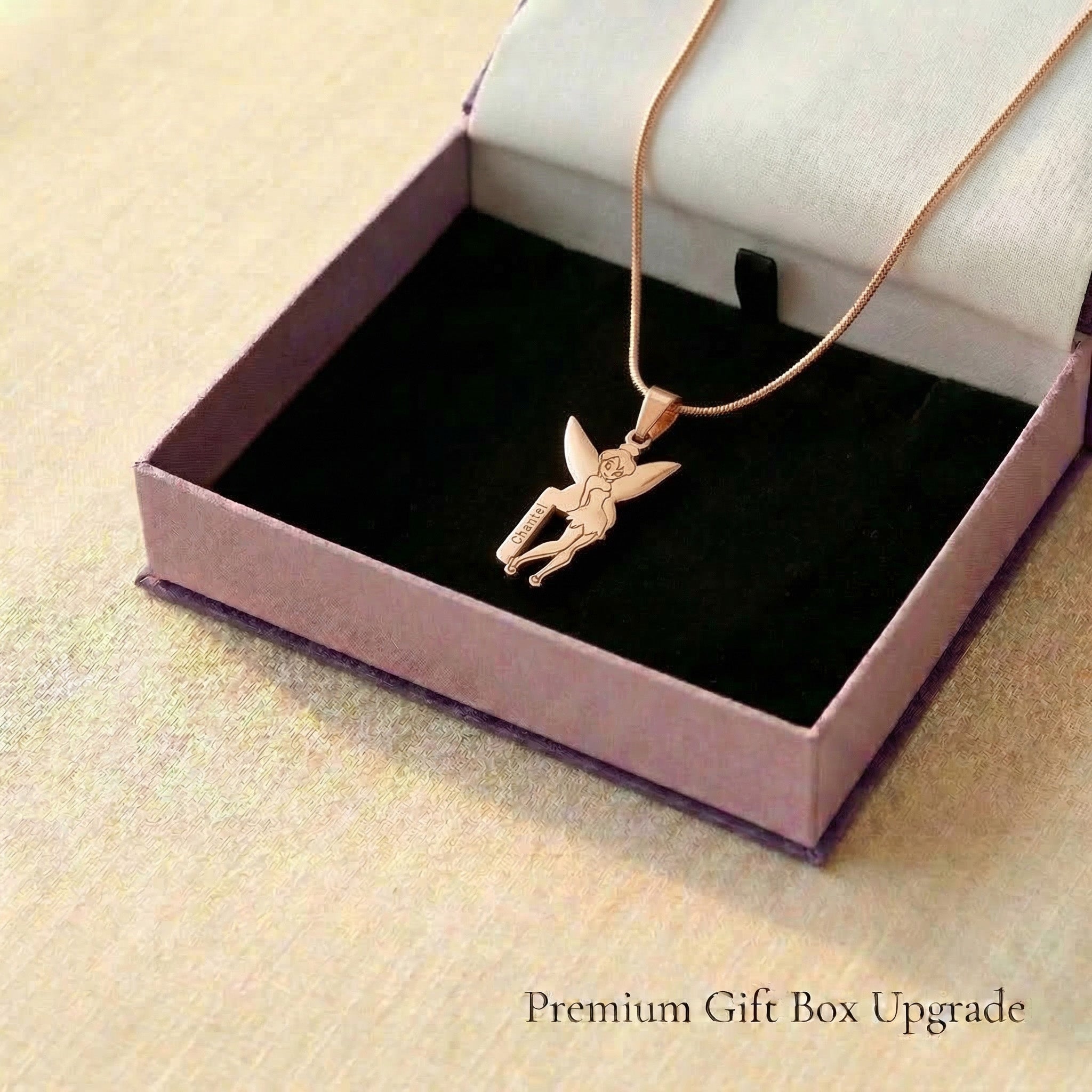 Fairy Name Necklace in premium gift box, personalised name jewellery gift idea
