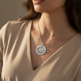 Personalized rose family necklace with engraved family names styled for everyday wear, belle fever sentimental jewelry.