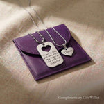 Father & Daughter Necklace Set displayed with gift wallet packaging, matching engraved pendant jewellery gift