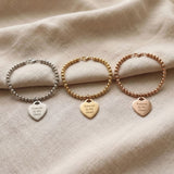 Forever In My Heart Charm Bracelet tone comparison showing gold, silver and rose gold charm bracelets