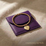 Forever In My Heart Charm Bracelet displayed with gift wallet packaging, personalised jewellery gift option