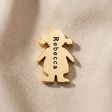 Personalized girl silhouette charm for Moments Bracelet with custom engraved name and sentimental meaning