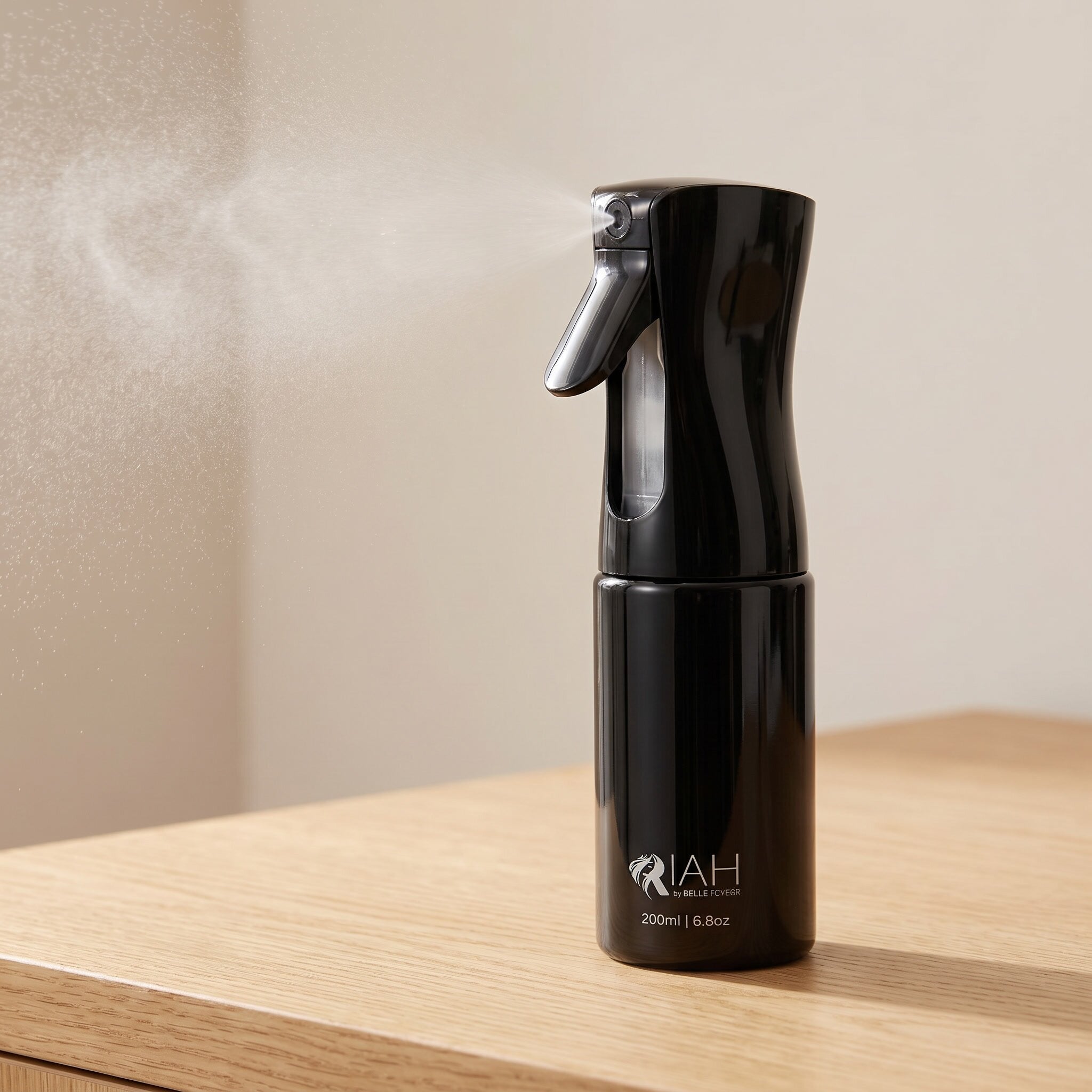 Continuous mist spray bottle for hair care set, reusable fine mist bottle for hair styling and detangling