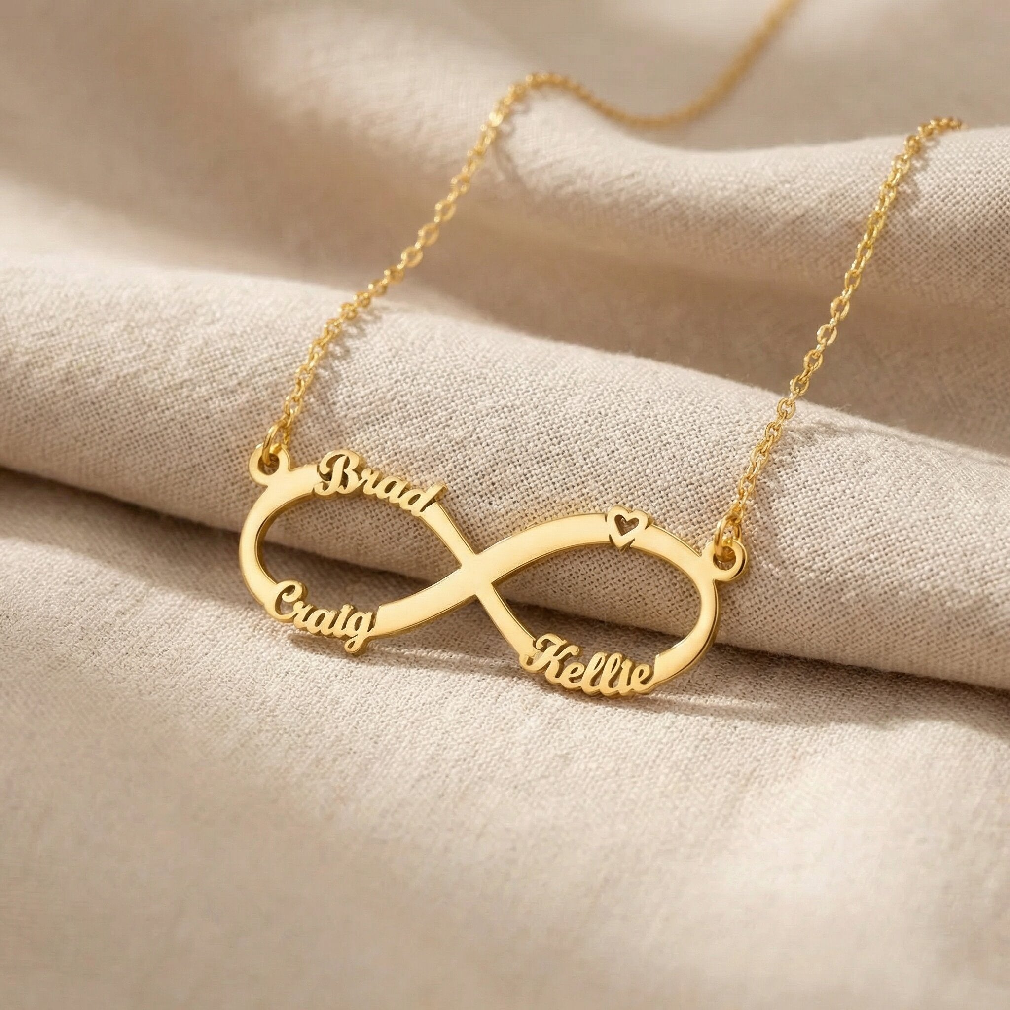 Infinity Parler Name Infinity Name Necklace | Personalised with Birthstones | Belle Fever ...
