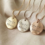 Kids drawing necklace in gold silver and rose gold finishes with engraved artwork design