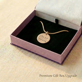 Kids drawing necklace presented in elegant jewelry gift box packaging