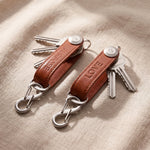 Leather key organizer with multiple keys attached, compact everyday carry accessory for organised key storage