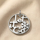 Silver inspirational charm for keyring with decorative cutout design symbolizing freedom, healing, and letting go
