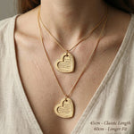 Love Forever Necklace worn showing chain length options for personalised jewellery styling