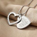 Love Forever Necklace showing custom engraving on heart pendant, personalised jewellery keepsake