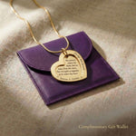Love Forever Necklace displayed with gift wallet packaging, personalised heart pendant jewellery gift