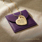 Love Forever Necklace displayed with gift wallet packaging, personalised heart pendant jewellery gift