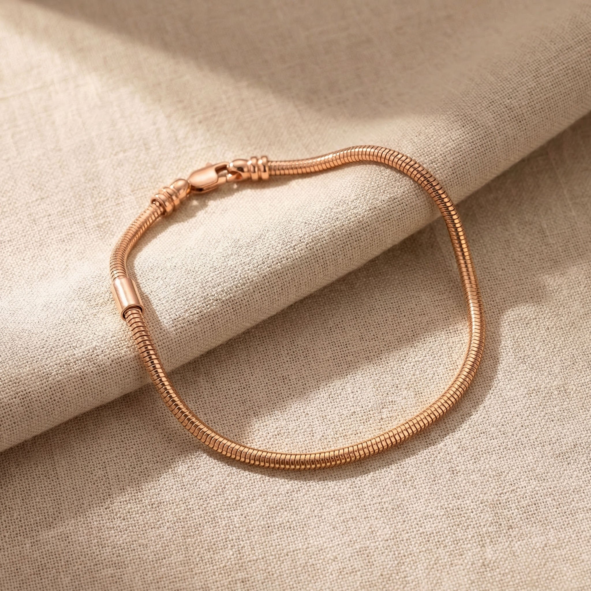 Moments charm bracelet in rose gold with interchangeable charms, personalised jewellery design