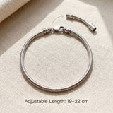 Moments charm bracelet size guide showing adjustable length and bracelet dimensions