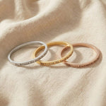 Personalised inspirational bangle tone comparison showing gold, silver and rose gold finishes
