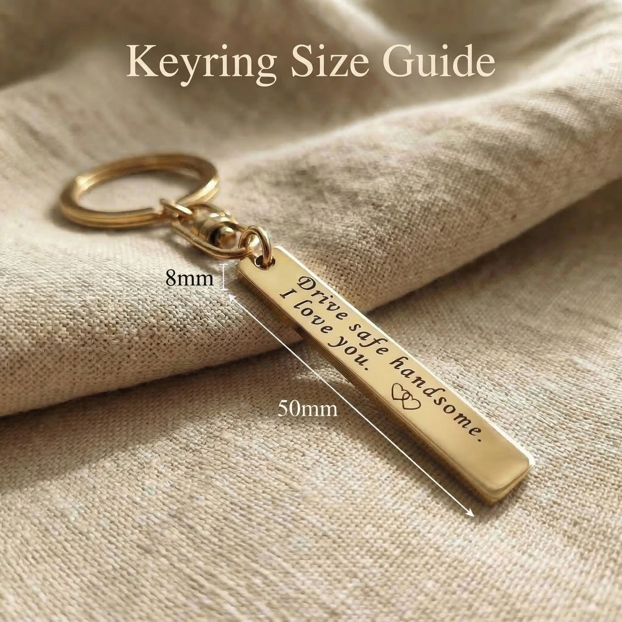 Key Ring Size Sticker Personalised Reminder Tag Keyring | Drive Safe & Message Gifts | Belle ...