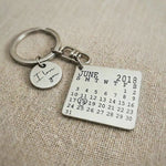 Product video showing personalised calendar keyring with engraved date calendar design