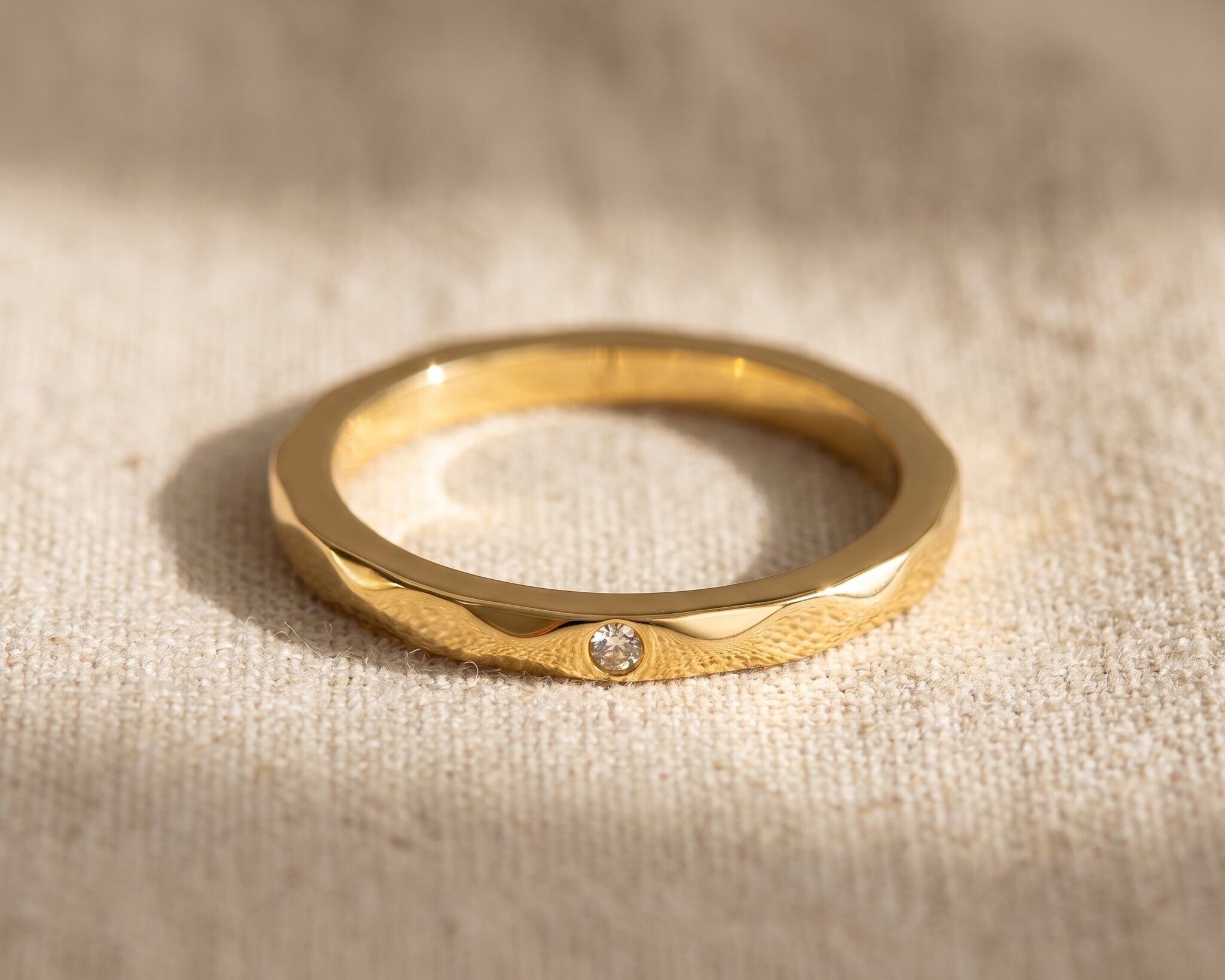 Prism ring in gold with sleek geometric design, elegant minimalist jewellery gift for her