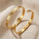 Personalised promise bangle with engraved message in classic smooth band design