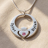 Queen of my heart necklace in silver with heart detail, meaningful mum jewellery gift and family keepsake