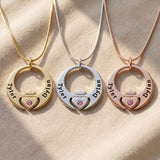 Queen of my heart necklace tone comparison showing gold, silver and rose gold mum keepsake jewellery finishes