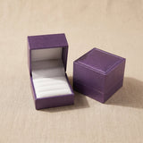 Elegant purple ring gift box with soft velvet finish for luxury jewelry packaging and proposal gifts