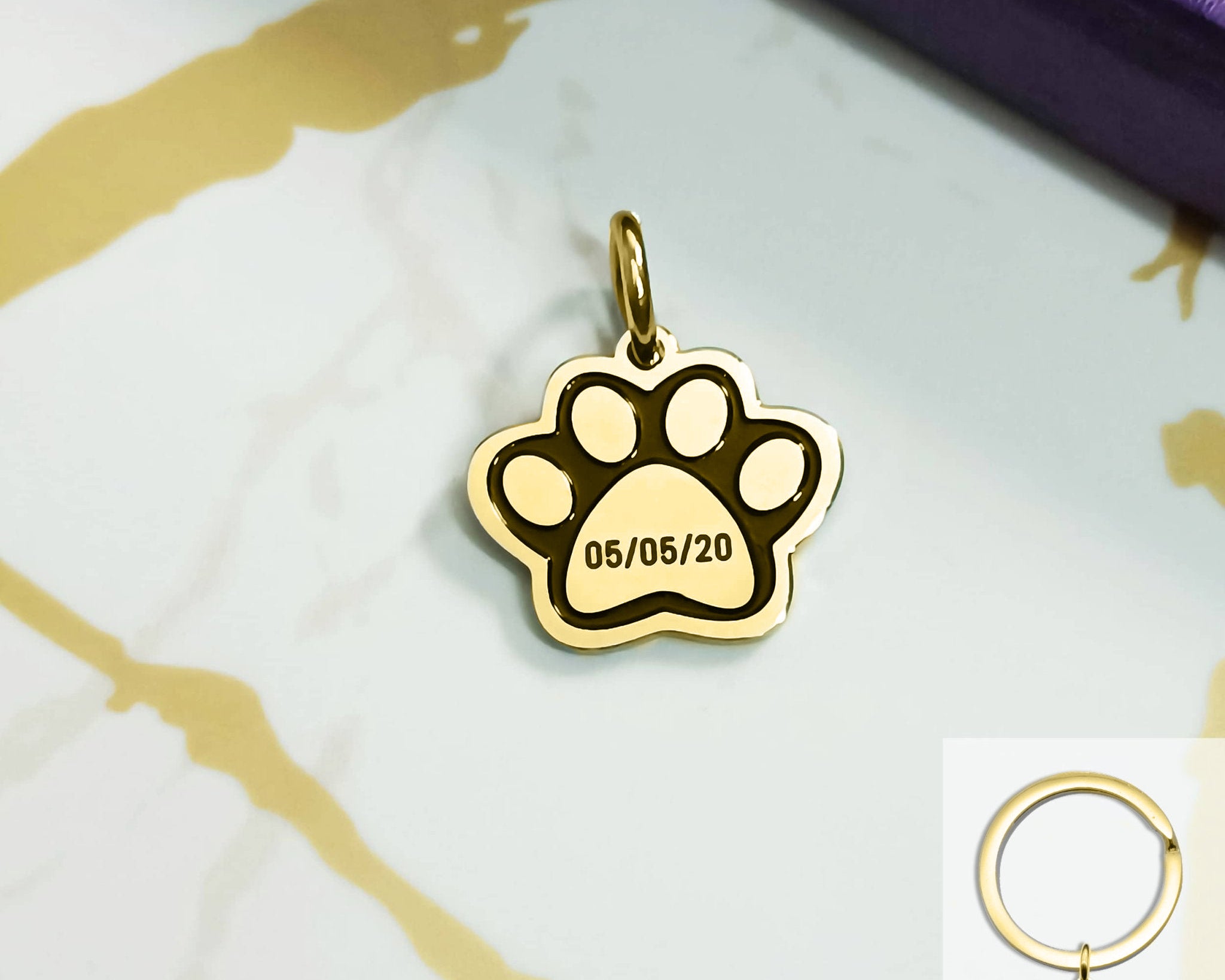 Single Paw Print Charm for Keyring